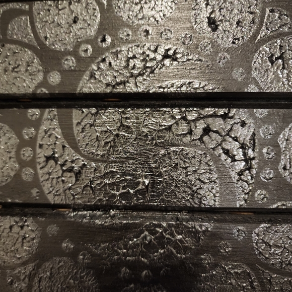 HANDCRAFTED Upcycled Black Wood Panel Board HANDPAINTED Mandala Wall Art Decor - Picture 8 of 17